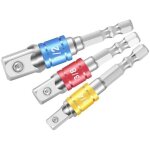 Adaptateur porte - douille pour perceuses / visseuses � percussion. jeu de trois adaptateurs de mandrin ...