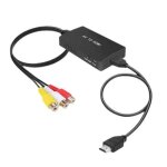 Adaptateur rca vers hdmi noir, convertisseur av vers hdmi, entr�e rca, sortie vid�o, adaptateur audio, ...