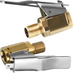 Adaptateur de valve de pneu de voiture, 2pcs embout de gonflage laiton, clip de t�te de conversion pour ...