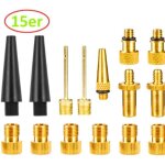 Adaptateur de valve de vlo adaptateur de valve de vlo 15 pices, aiguille de pompe  bille, adaptateur ...