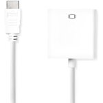 Adaptateur vga hdmi connecteur vga femelle 15p nickele droit pvc blanc boite