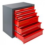 Adb - armoire servante mammut 6 tiroirs - rouge / anthracite