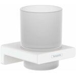 Hansgrohe - addstoris - porte - verre pour brosse � dents et dentrifrice avec support, verre mat / blanc ...