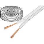 50m de cable de haut parleurs - 2x2. 5mm2 ofc blanc