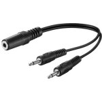 Doubleur jack 3. 5mm 3pin femelle vers 2x jack 3. 5mm 2pin male