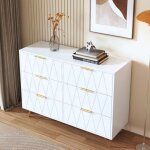 Adwolt commode avec 6 tiroirs, meuble de rangement chambre et salon, 100 x 34 x 72. 5cm, style scandinave ...