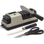 Aff�teur de couteaux �lectrique 5 en 1 blond clair avec �cran lcd pour couteaux de cuisine, 3 vitesses ...