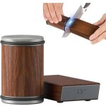 Aff�teur � rouleaux pour couteaux de cuisine avec aff�teur diamant industriel � 15 et 20 degr�s (marron) ...