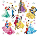 Minis stickers princesses au bal disney - 30 cm x 30 cm