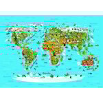 Poster g�ant xxl map, carte du monde, photo murale, 360x270cm, 4 parties