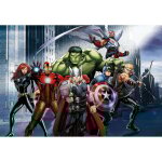 Ag art - poster intiss - disney marvel - les avengers en pleine bataille - 155 cm x 110 cm