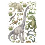 Stickers dinosaure dans la foret - 1 planche 42, 5 x 65 cm