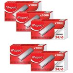Agrafes - maped - 24 / 6 - lot de 5 bo�tes - 1000 agrafes par bo�te - zingu�es