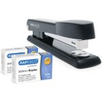 Agrafeuse + agrafes 26 / 6mm - 2 boites de 1000 agrafes - noir - rapesco