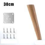 Ahlsen - lot de 4 pieds pour meubles en bois inclin� pieds de table avec plaques de montage et vis - ...