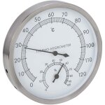 Ahlsen - acier inoxydable thermom�tre hygrom�tre thermo - hygrom�tre accessoire d'�quipement de sauna ...