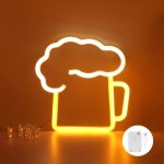 Ahlsen ? enseigne lumineuse bar n�on led ? alimentation usb ou 3 piles aa ? panneau acrylique incassable ...