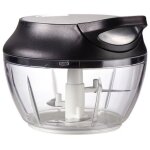 Ahlsen - mini hachoir manuel en inox - 5 secondes - avec racloir - mixeur coupe oignons, ail, herbes