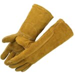 Ahlsen reboot gants de soudage gants r�sistants � la chaleur gants anti - feu pour br�leurs � bois cuir ...