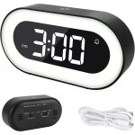 Ahlsen - rveil numrique, affichage led horloge de chevet veilleuse rveil double alarme horloge de ...