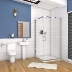 Aica cabine de douche 80x80cm accaccs d'angle cabine de douche carr porte de douche coulissante hauteur:195c ...