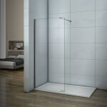 Aica sanitaire - aica paroi de douche 110cm paroi lat�rale en verre anticalcaire avec barre de fixation ...