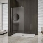 Aica sanitaire ? paroi de douche 60 cm en verre anticalcaire 8 mm ? hauteur 200 cm ? installation murale ...