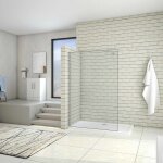 Aica paroi de douche 80x200cm douche  l'italienne en 10mm verre anticalcaire et securit avec une barre ...