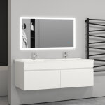 120(l)x45(w)x40(h)cm meuble salle de bain blanc avec 2 portes à une fermeture amortie avec 2 vasques ... 120(l)x45(w)x40(h)cm meuble salle de bain blanc avec 2 portes à une fermeture amortie avec 2 vasques ...