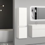 Aica sanitaire - 30(l)x30(p)x110(h)cm meuble salle de bain blanc meuble colonne salle de bain à suspendre ... Aica sanitaire - 30(l)x30(p)x110(h)cm meuble salle de bain blanc meuble colonne salle de bain à suspendre ...