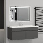 99(l)x45(w)x40cm(h)cm meuble salle de bain anthtacite 2 portes avec une vasque  suspendre - aica sanitaire ...