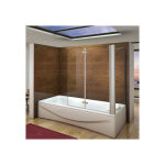 Aica sanitaire - pare baignoire 120x140cm en verre anticalcaire pivotante  180degr et une paroi de ...