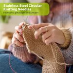 Aiguilles � tricoter circulaires candala 4, 5 mm, 120 cm, aiguilles � tricoter circulaires en m�tal avec ...
