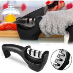 Aiguiseur de couteaux en acier tungstne  3 tapes pour la cuisine  domicile, pierre  aiguiser rapide ...