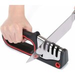 Aiguiseur couteaux professionnel, 4 en 1 affuteur couteau, eguiseur de couteau manuel base en antid�rapant ...