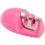Aiguiseur de cuisine(rose) professionnel 2 en 1 manuel aiguiseur pour couteaux en acier inoxydable et ...