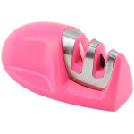 Aiguiseur de cuisine(rose) professionnel 2 en 1 manuel aiguiseur pour couteaux en acier inoxydable et ...