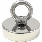 Aimant n�odyme 130 kg diam�tre 60 mm avec anneau de levage, puissant pour industrie, science et p�che ...