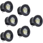 Aimoonsa - lot de 6 mini spots encastrables au plafond led noirs mini spot led pour plafonnier d'armoire, ...