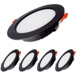 Aimoonsa - 7w spot led encastrable dimmable noir extra plat 230v 5 pack, 700lm = 70w incandescence, ip44, ...
