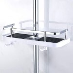 Aiperq etage de douche mural rglable, panier salle de bain cuisine rangement fixer sur tuyau, serviteur ...