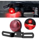 Feu arrire de moto avec support, lampe de plaque d'immatriculation de moto ronde feu d'arrt de frein ...