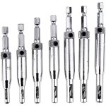Aiperq forets de charni�re � centrage automatique pour armoire de porte - 7pcs hss 1 / 4  � queue hexagonale ...