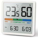 Aiperq hygrom�tre thermom�tre d'int�rieur, thermom�tre num�rique de bureau avec moniteur de temp�rature ...