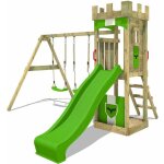 Aire de jeux portique bois treasuretower avec balançoire et toboggan maison enfant exterieur avec bac ... Aire de jeux portique bois treasuretower avec balançoire et toboggan maison enfant exterieur avec bac ...