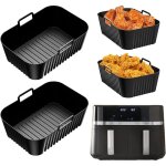 Airfryer lot de 2 moules en silicone pour friteuse � air chaud russell hobbs 2 compartiments 9 l (2 x ...