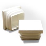 Ajile - embout carr� � ailettes en plastique blanc pour pied tube de chaise et table de dimension ext�rieure ...