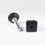 Ajile - kit de r�glage / mise � niveau pour tube carr� 35x35 mm avec pied v�rin filet� en acier zingu� ...