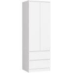 Akord - armoire s60 blanche 60 cm 2 portes 2 tiroirs faade blanche 1 tagre 60x51x180 cm