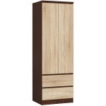 Akord - armoire s60 weng 60 cm 2 portes 2 tiroirs faade chne sonoma 1 tagre 60x51x180 cm